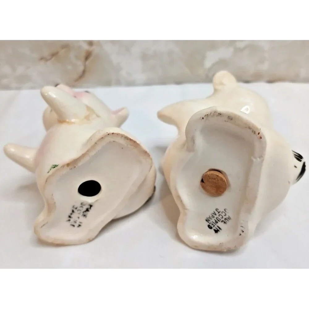 Vintage Occupied Japan White Huggable Bears Salt & Pepper Shaker Set